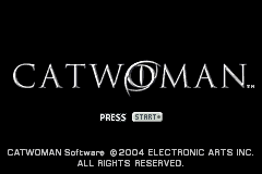 Catwoman title screen for GameBoy Advance